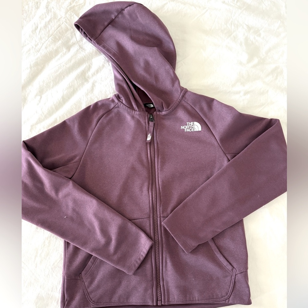 The North Face Girls sweatshirt w/full zipper and hood —Girls M